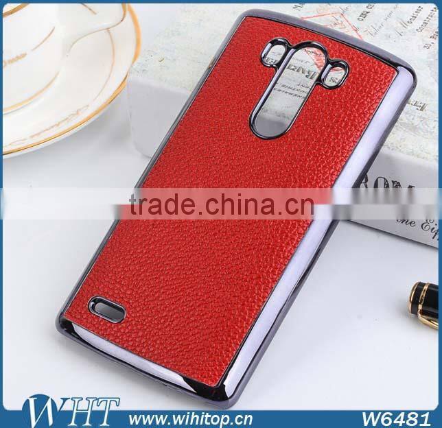 Fancy Mobile Phone Cover PC Chrome Leather Coated for LG G3 Case