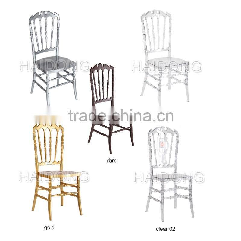 Polycarbonate(PC) Resin Gold Hotel Wedding royal Chair