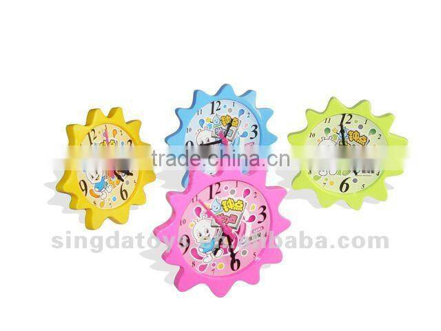 Beauty cat yellow and pink AIDS clock