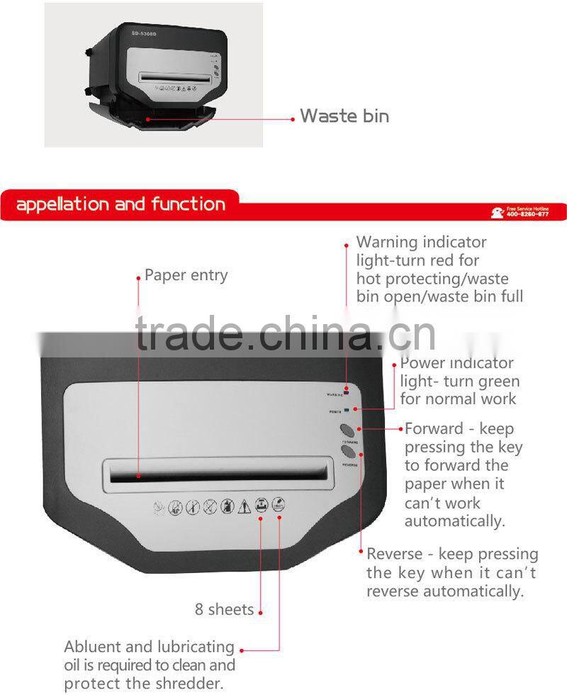 Hot perfect office mini Stationary Paper Shredder from Hopu made in China