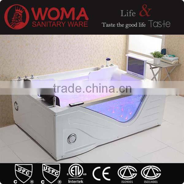 Q325M Indoor luxury cheap Whirlpool 2 massage Bathtub with TV option and computer control