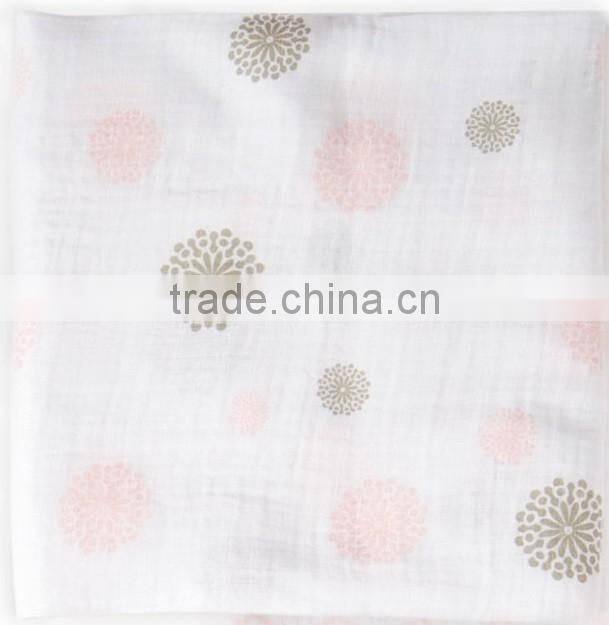 SZPLH 100% Cotton Fabric Muslin Baby Blanket For Swaddle Blanket In 47x47''