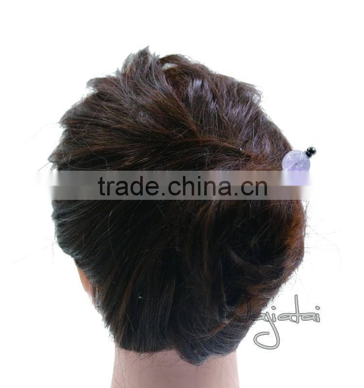 Light Purple Chinese Jade Color Model Diamond Shape Kids Hairpin