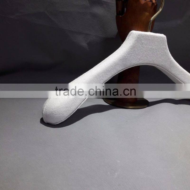 cheap wooden satin padded fabric cloth clothes clothing coat T shirt skirt hanger sample