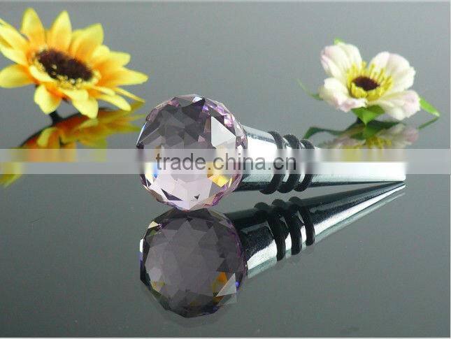 Wholesale high quality decorative crystal ball wine stopper