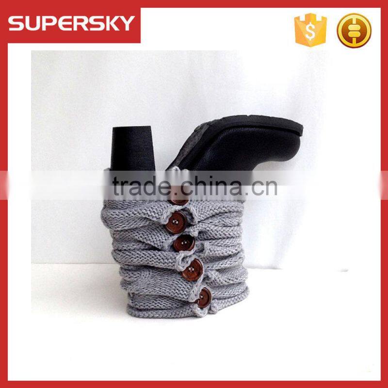 New wholesale customized knitted women lace boot cuffs leg warmers