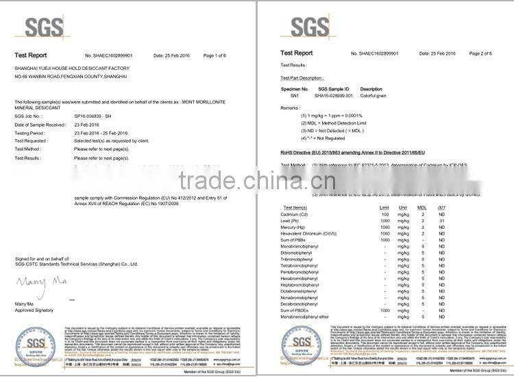 Multifunctional montmorillonite mineral desiccant with high quality