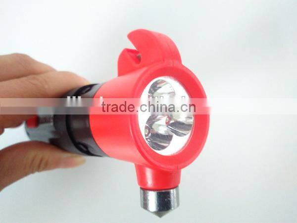 QC-176 6 IN ONE high quality multi function emergency seat belt cutter, strong bright torch, screwdriver set, hand tool