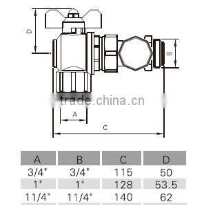 nickle-plating angle ball valve