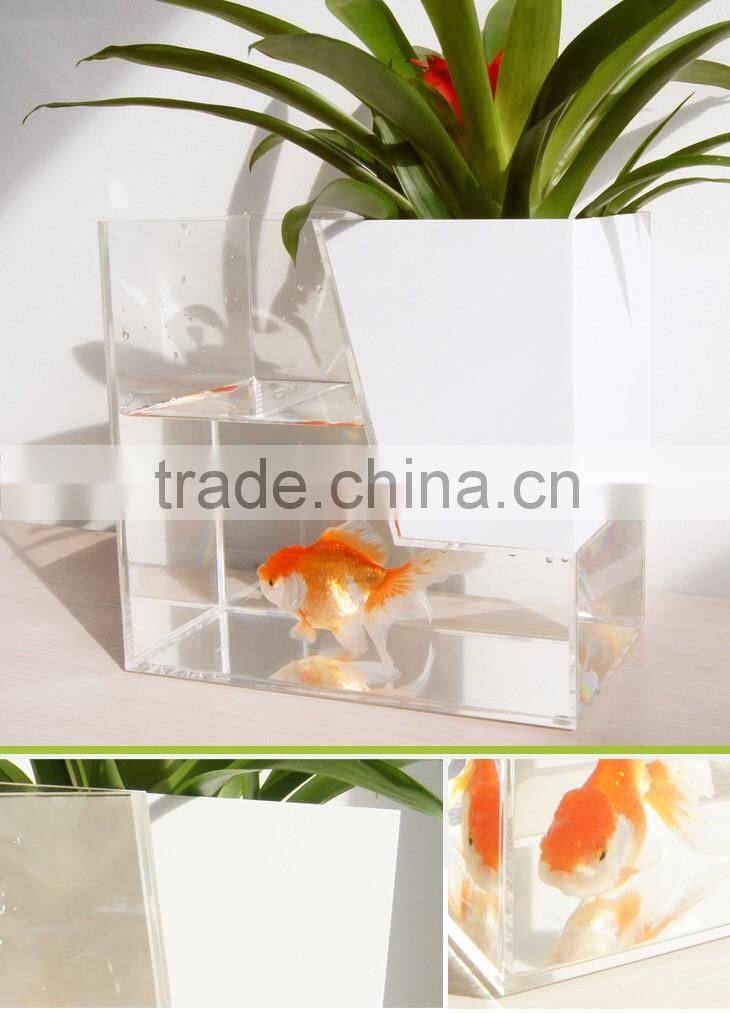excellent desktop rectangle clear acrylic fish tank,large acrylic aquarium,large acrylic fish tank with flower pot