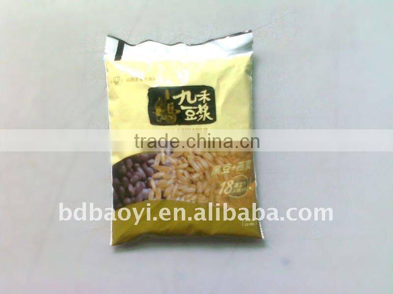 New! hot saleThree side sealed Laminated bean milk packing bags