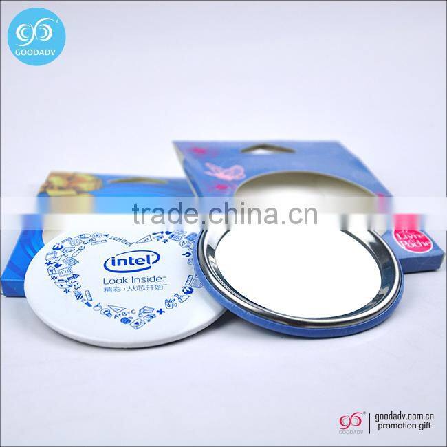 Round shape makeup mirror cheap wholesale custom 58/75mm small gift mirror