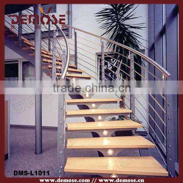 modern railing stair with colorful led light