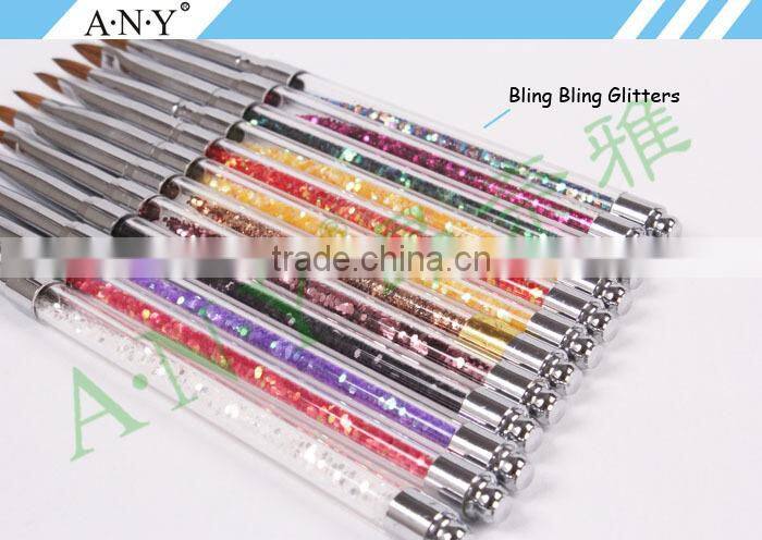 ANY Glitter Handle Pure Kolinsky Professional Acrylic Nail Brushes