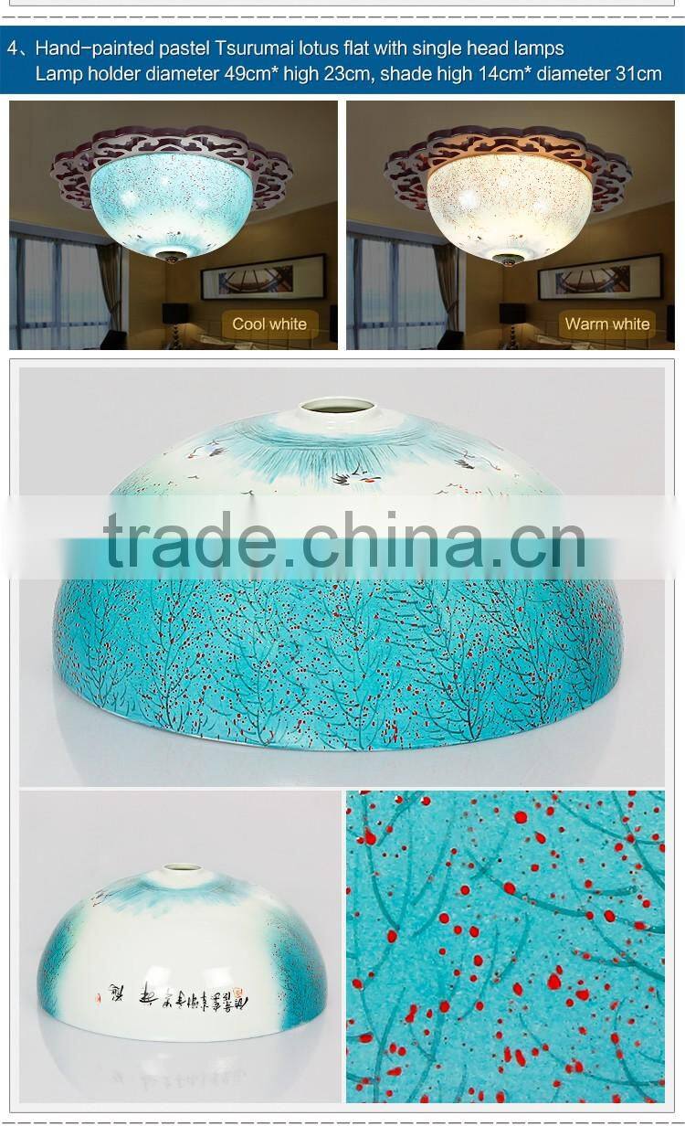 Vintage LED ceramic wood interior decoration led pendant hanging chandelier celling light home light company lights