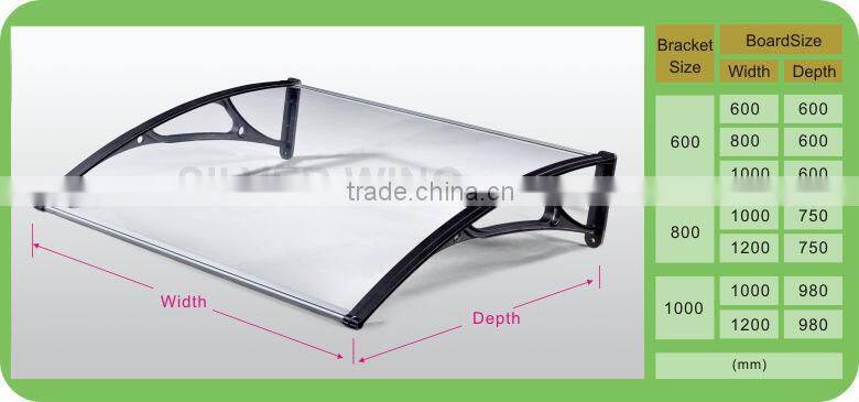 Durable aluminum awning roof bracket rain protection for windows