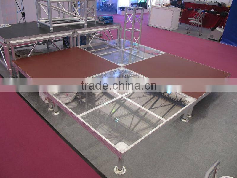 Transparent clear lighting white acrylic glass wedding stage platform
