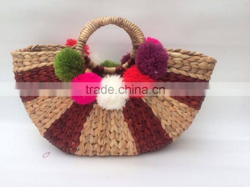 Best quality eco-friendly red water hyancinth bag from vietnam