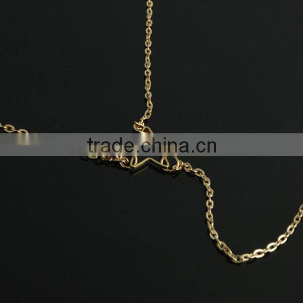 star gold long necklace jewelry, long tassel necklace