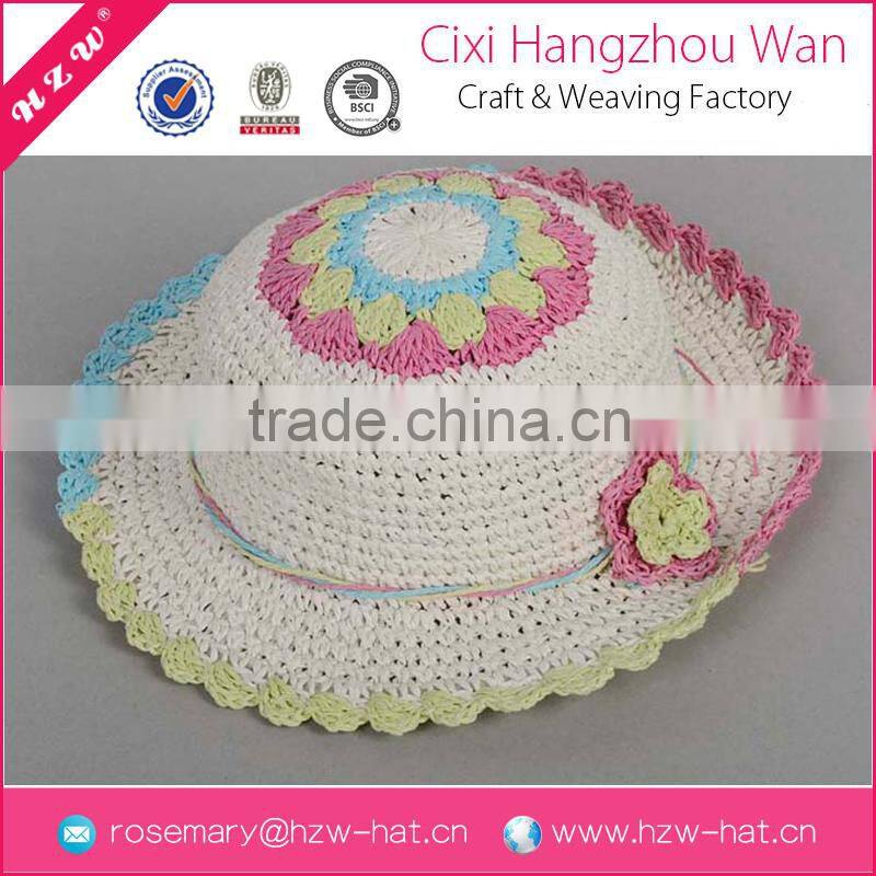 wholesale china merchandise fashion summer hat with lace and flower