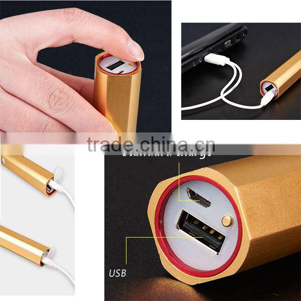 6617 Universal USB Portable Power bank with Flashlight for mobile phone