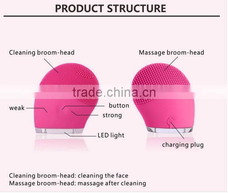BC-1329 Skin Beuaty Care Silicone Vibration Facial Brush