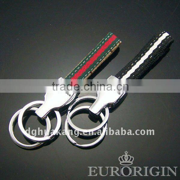 Hot Selling HPK201 Promotional Fabric Alloy Carabiner Keychain