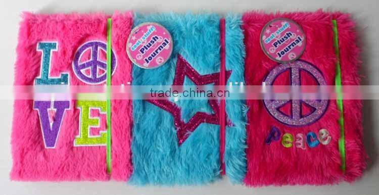 Peacock Velvet Fabric Cover Peace Embroidered Notebook