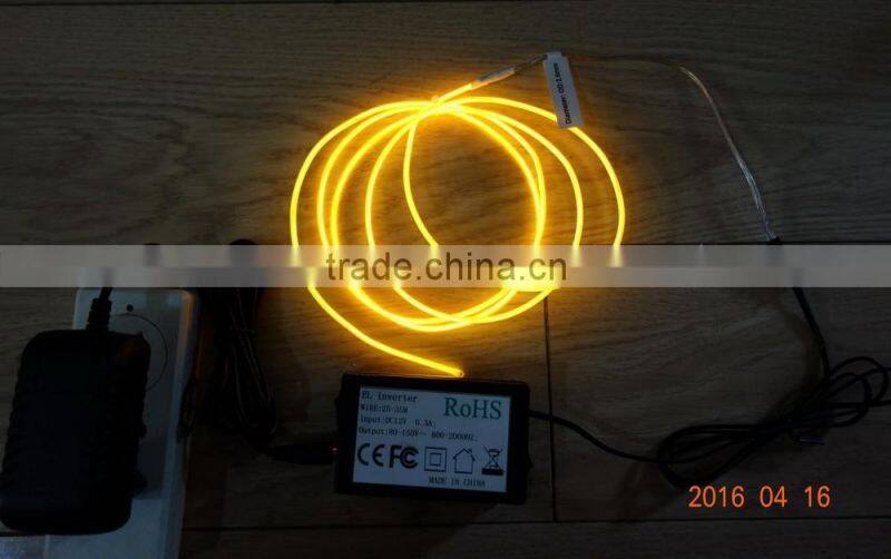 Super luminance 2.6mm Yellow EL WIRE For AC110V-240V 25M-35M EL INVERTER