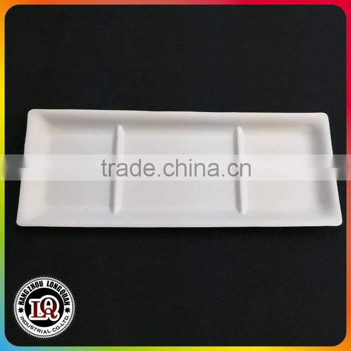 Biodegradable Bagasse Rectangle 3 Comp. Cake Tray