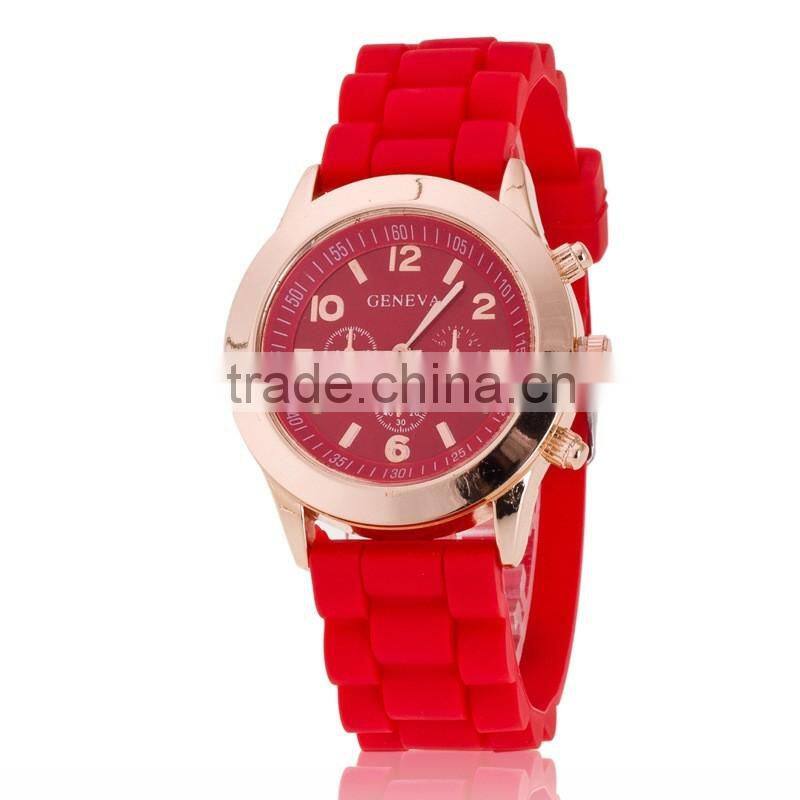 Multicolor Ladies Watch Band geneva Sport Watch Stainless Steel Quartz in High Quality
