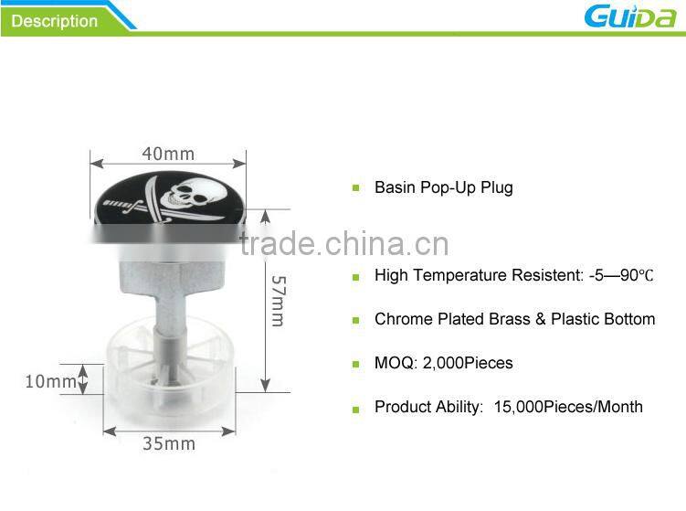 40mm Light Basin Sink Drain Plug With Design Logo