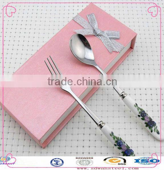 stainless steel cutlery set/dinner set with gift case ,2 piece