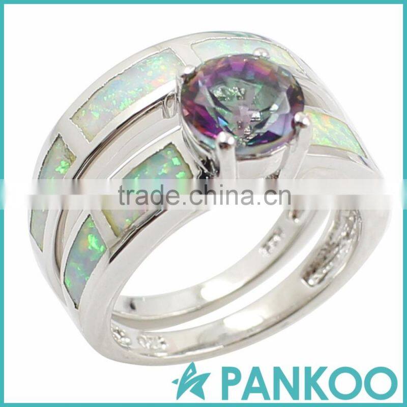 Pankoo Precious stone series Opal sterling silver for engagement unisex ring