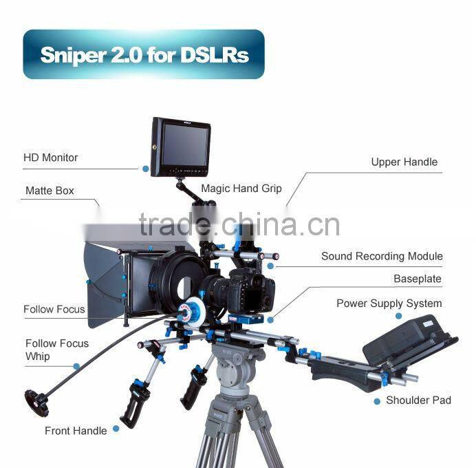 Wondlan Sniper 2.0 DSLR Camera Rig Video Stabilizers Shoulder Support System