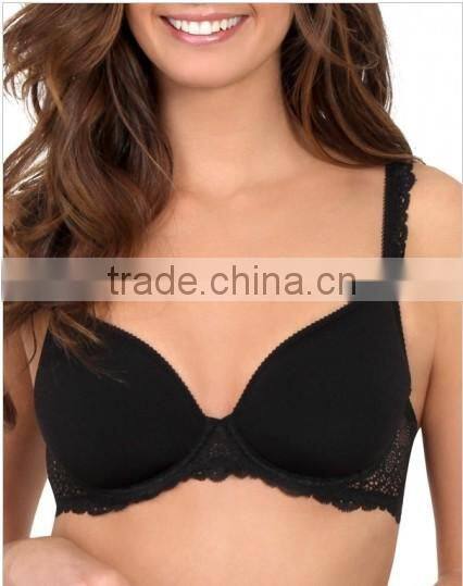 2014 new arrival ladies underwear padded lace bra