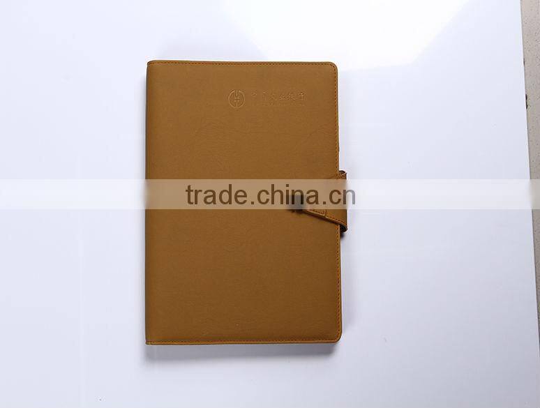 2015 High quality leather notebook with button closure