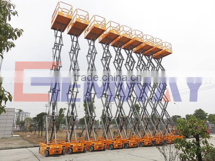 12m Hydraulic self propelled electric battery operated scissor lift platform for sale