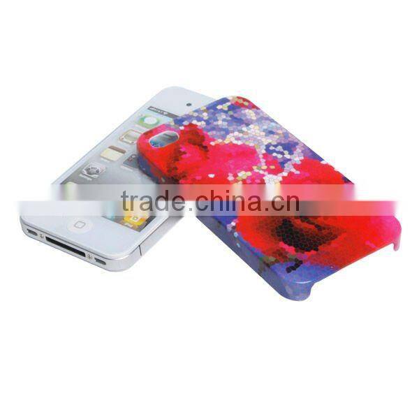 Rose water transfer printing cell phone case for apple iphone 4
