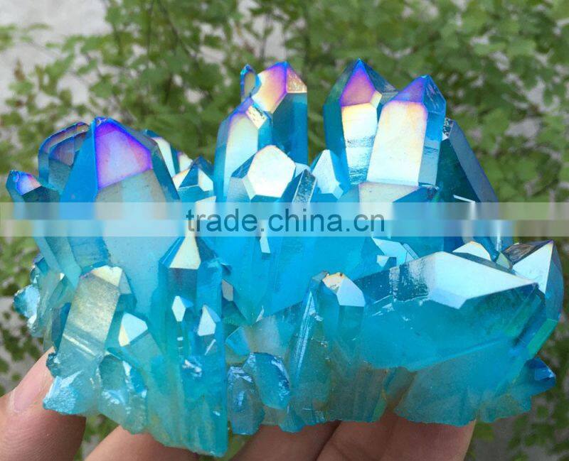 wholesale high quality blue crystal cluster as home or office decoration