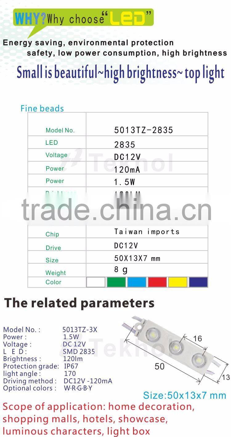 advertising singage ABS injection led module with lens for letters 2835