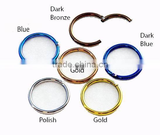 Titanium Hinged Segment Rings Septum Clicker