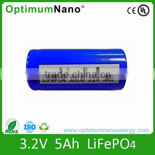 Deep Cycle LiFePO4 Battery Cells 32650 3.2V 5Ah CE, RoHS,UL,ISO9001