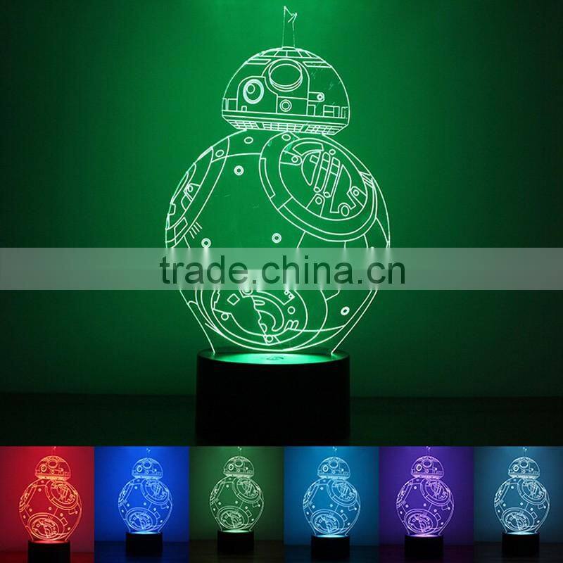 Customizable 7 Colors Light Flashing LED Night Light Creative Acrylic Decoration Night Light For Halloween Christmas