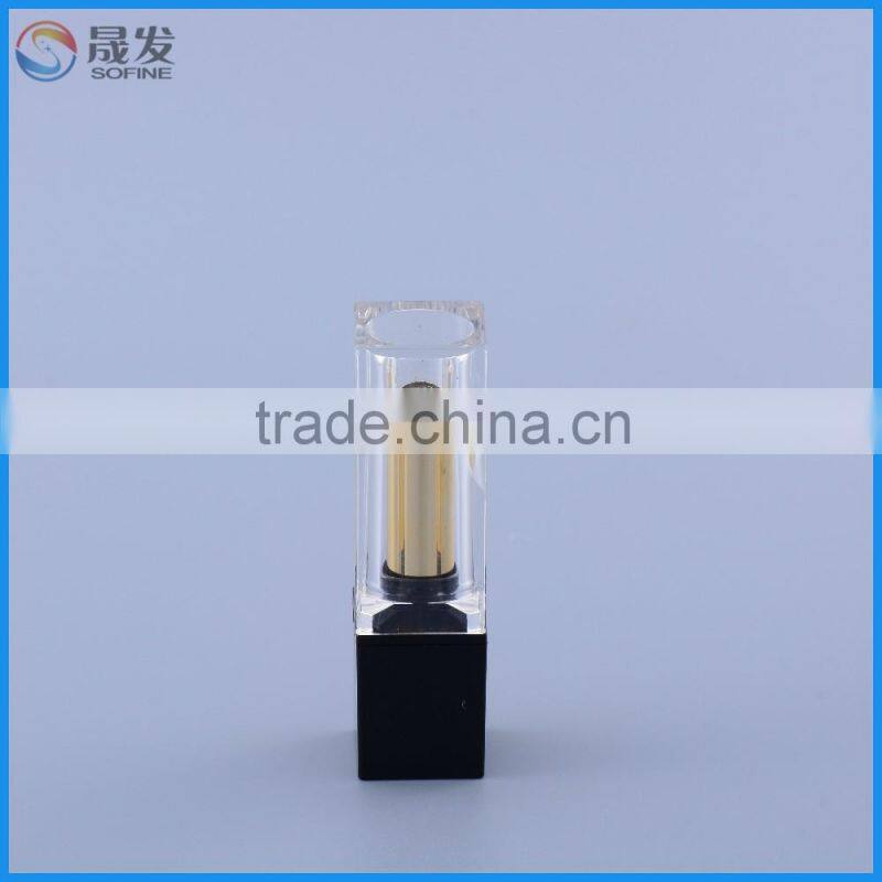 Sofine popular plastic empty lipstick container with transparent lipstick cap