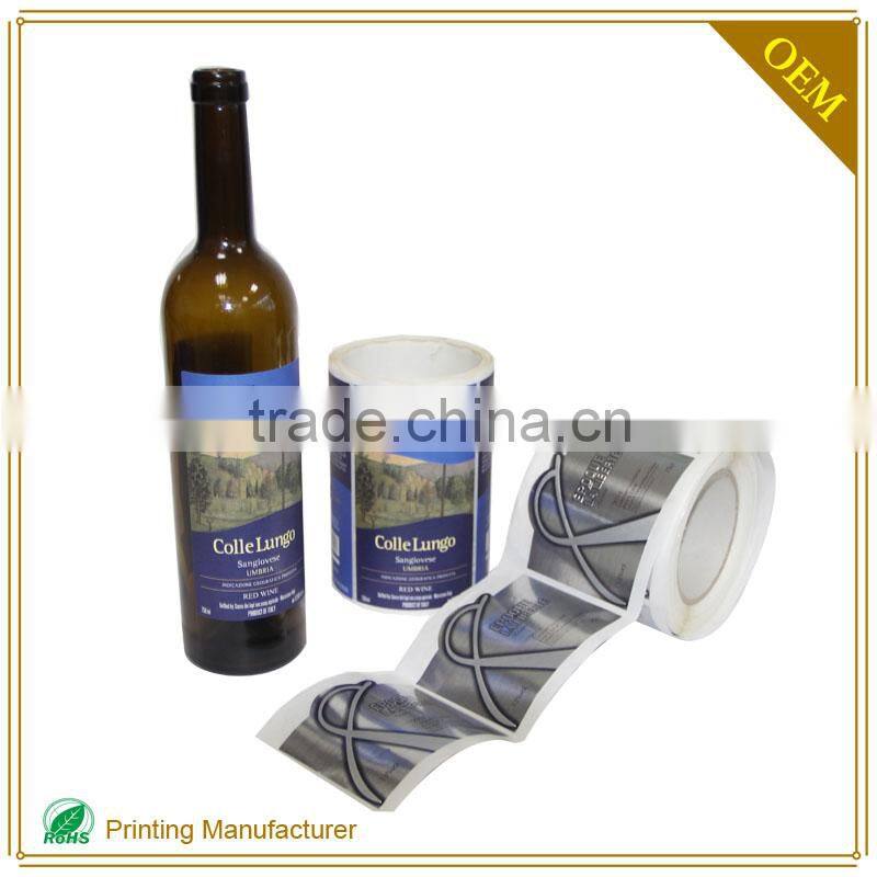 White Self Adhesive Custom Wine Bottle Label Printing Printer