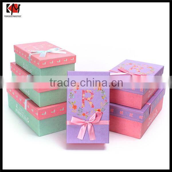 Customized Rigid Paper Folding Gift Box with Ribbon Closure