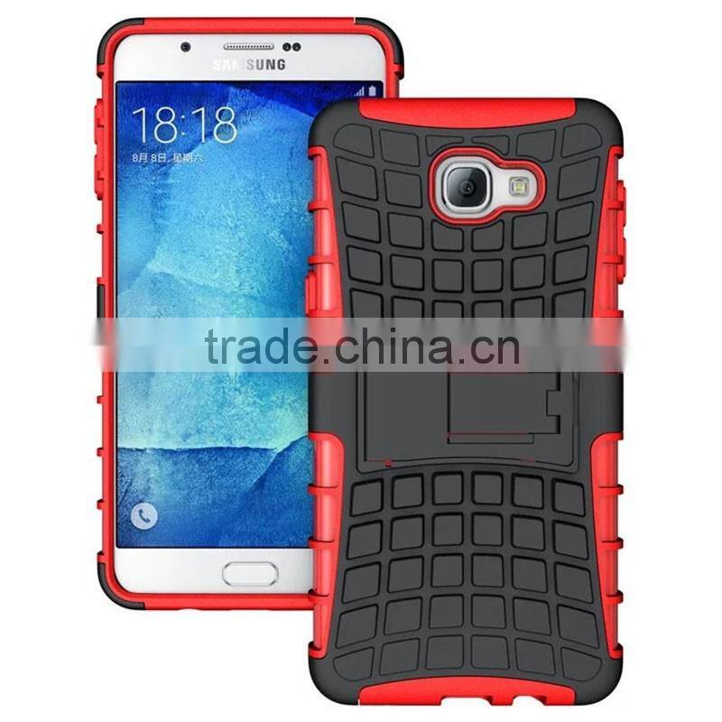 2016 New item Combo new design stand mobile phone case for Samsung A9, 2 in 1 shockproof back cover case