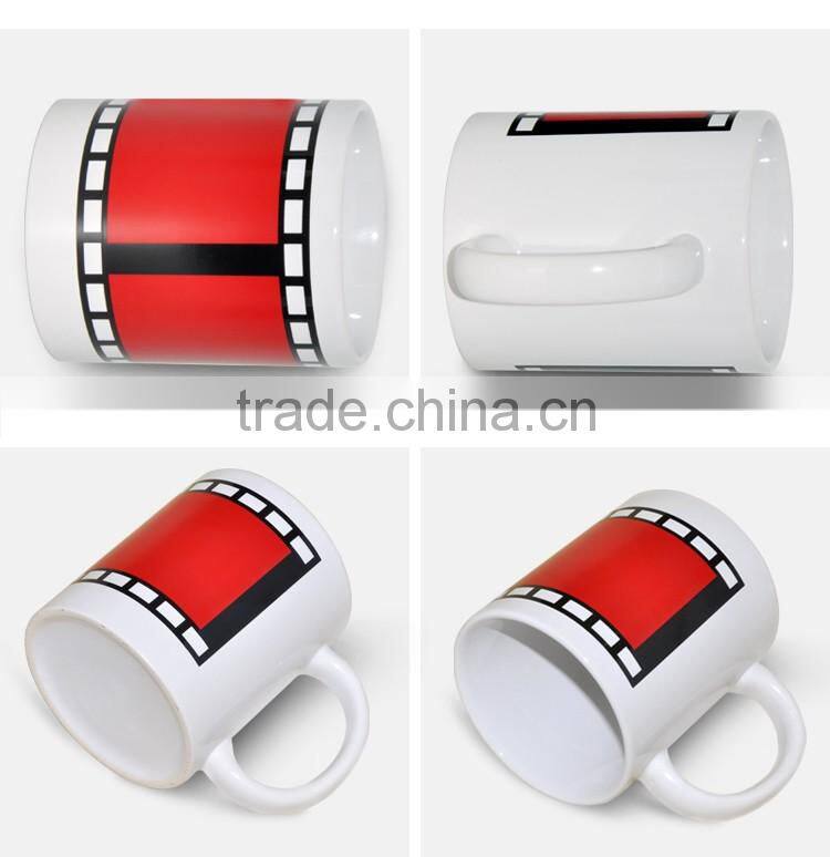 White ceramic 11oz customed shape color changing mugs wholesale sublimation products