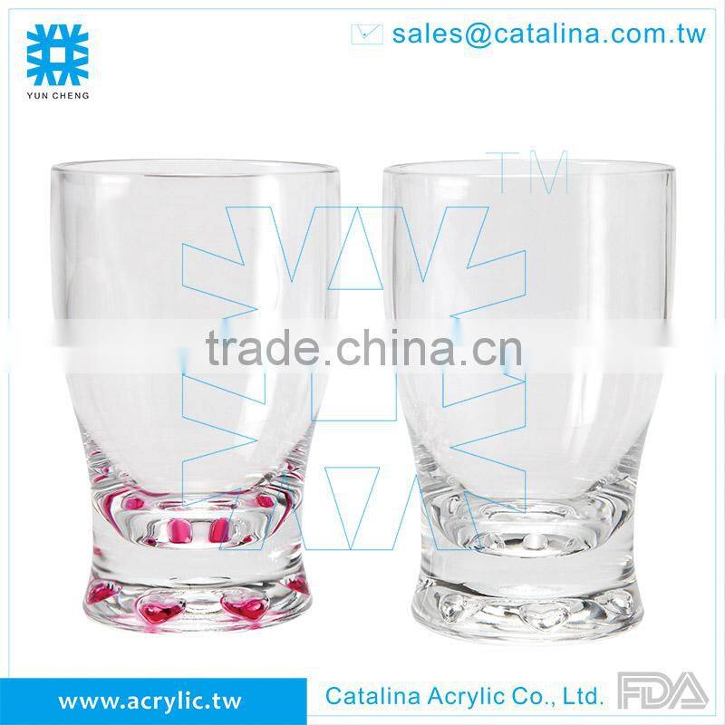 Plastic Acrylic HEART BOTTOM TUMBLER